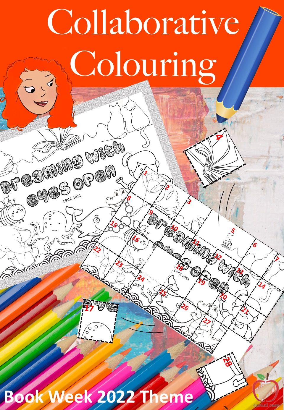 Book Week Theme Collaborative Colouring Poster