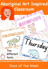 Aboriginal Art Inspired Classroom | Days of the Week Posters