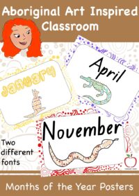 Aboriginal Art Inspired Classroom | Months of the Year Posters