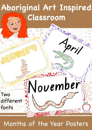 Aboriginal Art Inspired Classroom | Months of the Year Posters