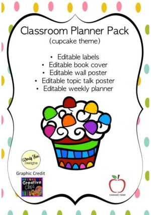 Editable Cupcake Classroom Planner Pack