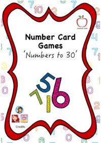 Number Card Game  - Numbers to 30