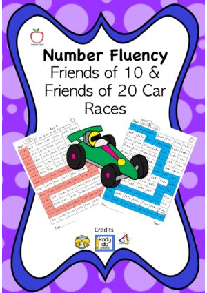 Number Fluency Car Races Booklet