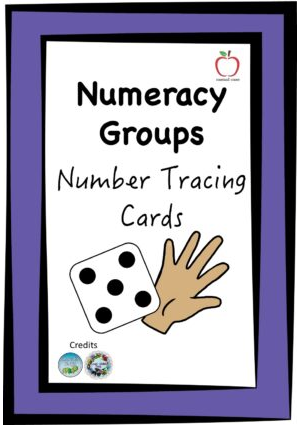 Number Tracing Cards - Dice Theme
